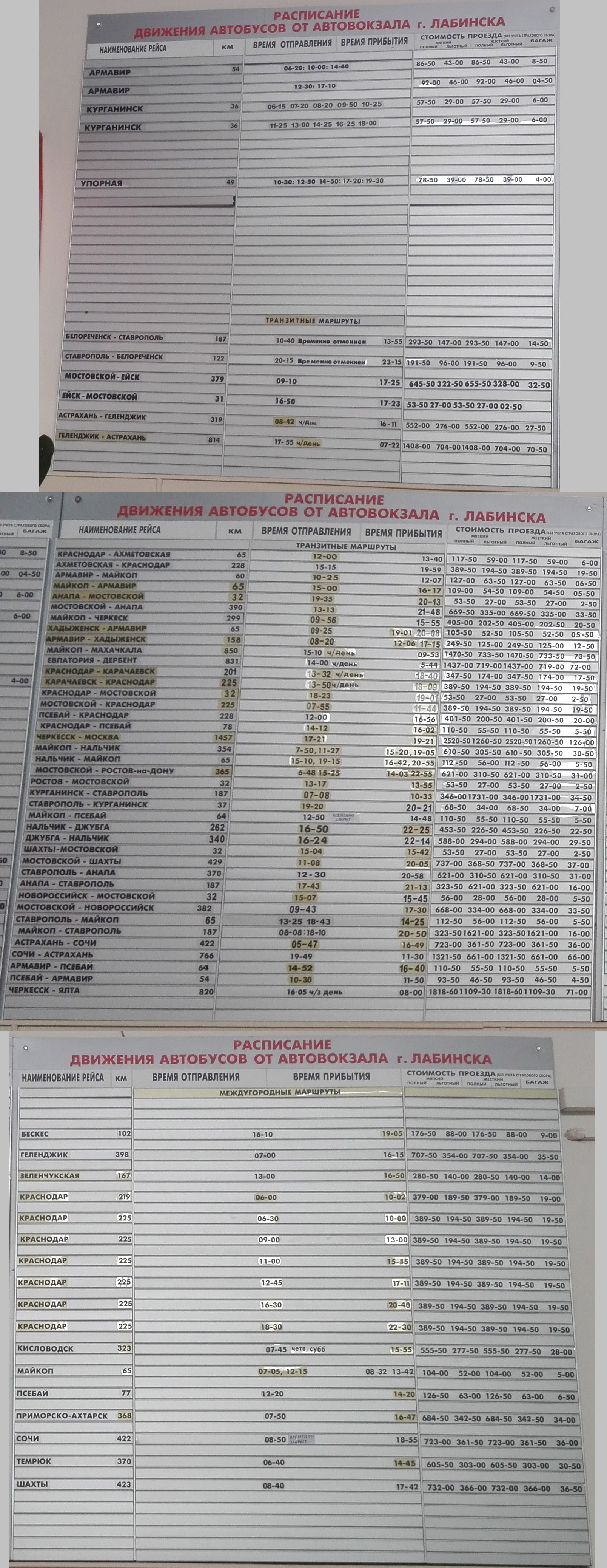 расписание автовокзала Лабинск